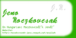 jeno moczkovcsak business card